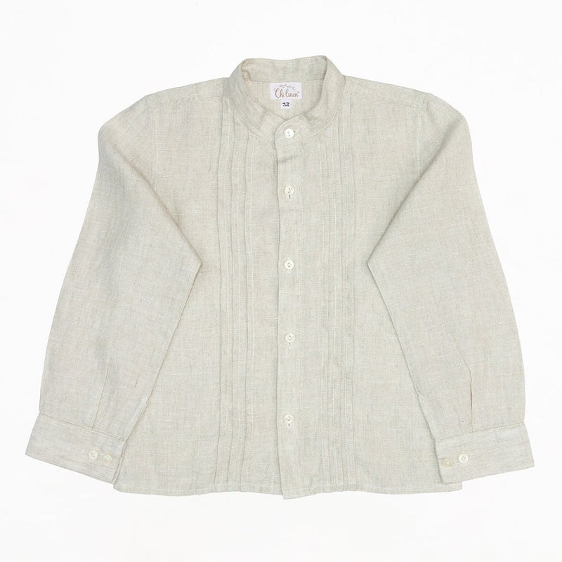 Linen Shirt for Boys | Pleated | Beige