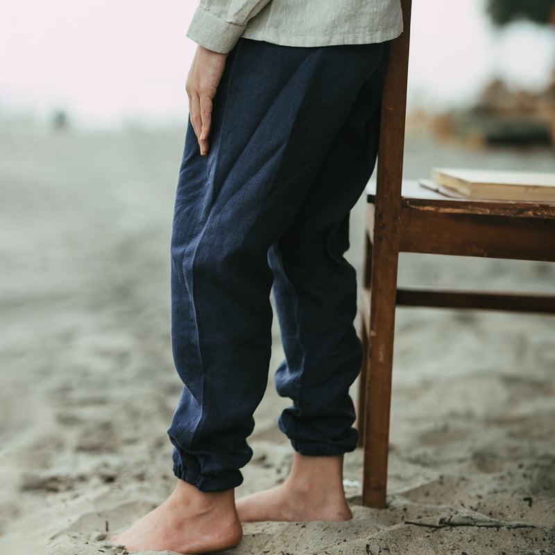 Linen Pants for Kids | Jogger Pants |  | Blue