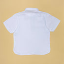 Linen Polo T-Shirt for Boys | Half Sleeves | White