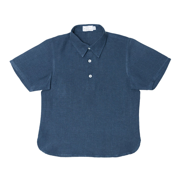 Linen Boys Polo T-Shirt | Half Sleeves | Blue