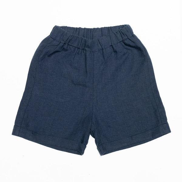 Linen Shorts for Boys | Blue