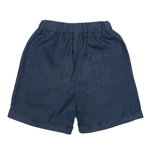 Linen Shorts for Boys | Blue