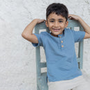 Linen Shirt for Boys | Short Sleeves | Blue