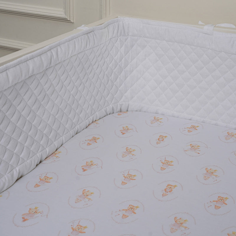 Organic Cotton Baby Cot Bumper | Solid | White.