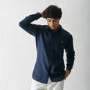 Linen Shirt for Men | Full Sleeves | Navy Blue