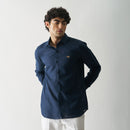 Linen Shirt for Men | Full Sleeves | Navy Blue