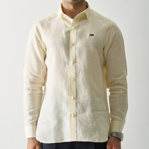 Linen Shirt for Men | Full Sleeves | Cream