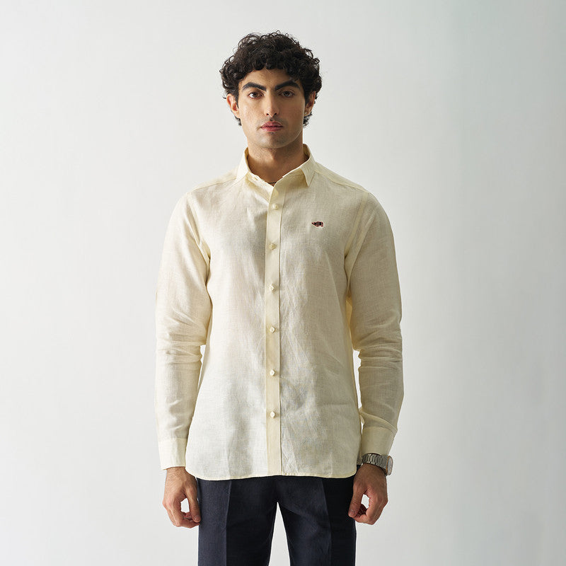 Linen Shirt for Men | Full Sleeves | Cream