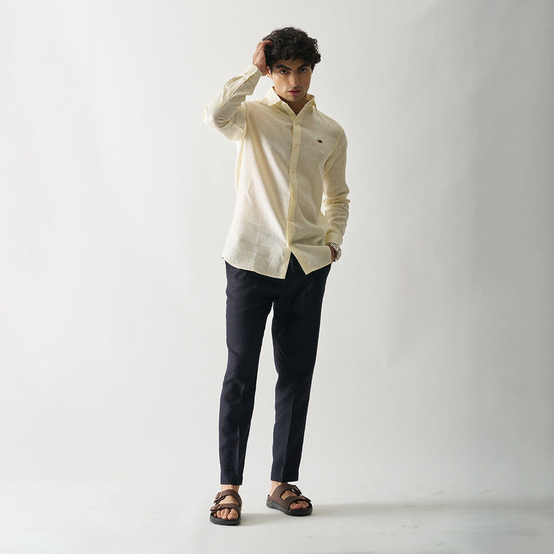 Linen Shirt for Men | Full Sleeves | Cream