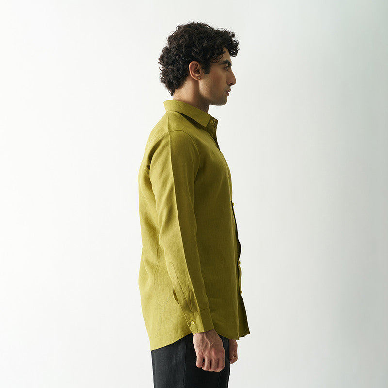 Linen Shirt for Men | Full Sleeves | Salmon Green
