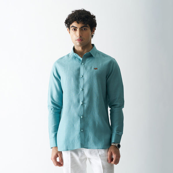 Linen Shirt for Men | Full Sleeves | Deep Teal