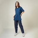 Organic Cotton Oversized T-Shirt for Women | Blue | Crew Neck