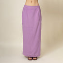 Upcycled Cotton Long Skirt for Women | Purple | Back Slit