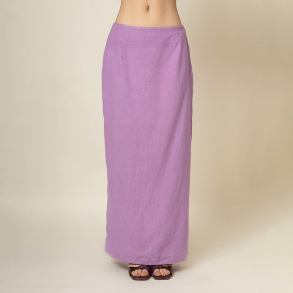 Upcycled Cotton Long Skirt for Women | Purple | Back Slit