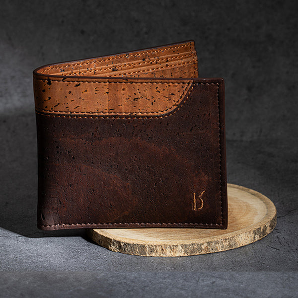 Cork Bi-Fold Wallet for Men | Woodland Brown