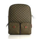 Canvas Laptop Backpack | Criss Cross Pattern | Green