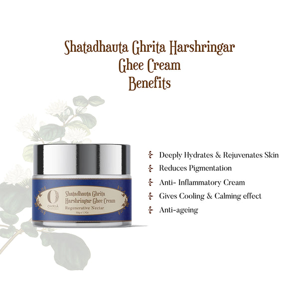 Ohria Ayurveda Ghee Cream | Harshringar | Heals Damaged & Aging Skin | 50 g