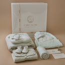 Gifts for Newborn Baby | Swaddling Sheet & Blanket | Cap Mittens Booties Set | Sleeping Bag | Green & Beige | Set of 6.