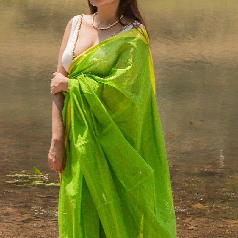 Chanderi Silk Saree | Green