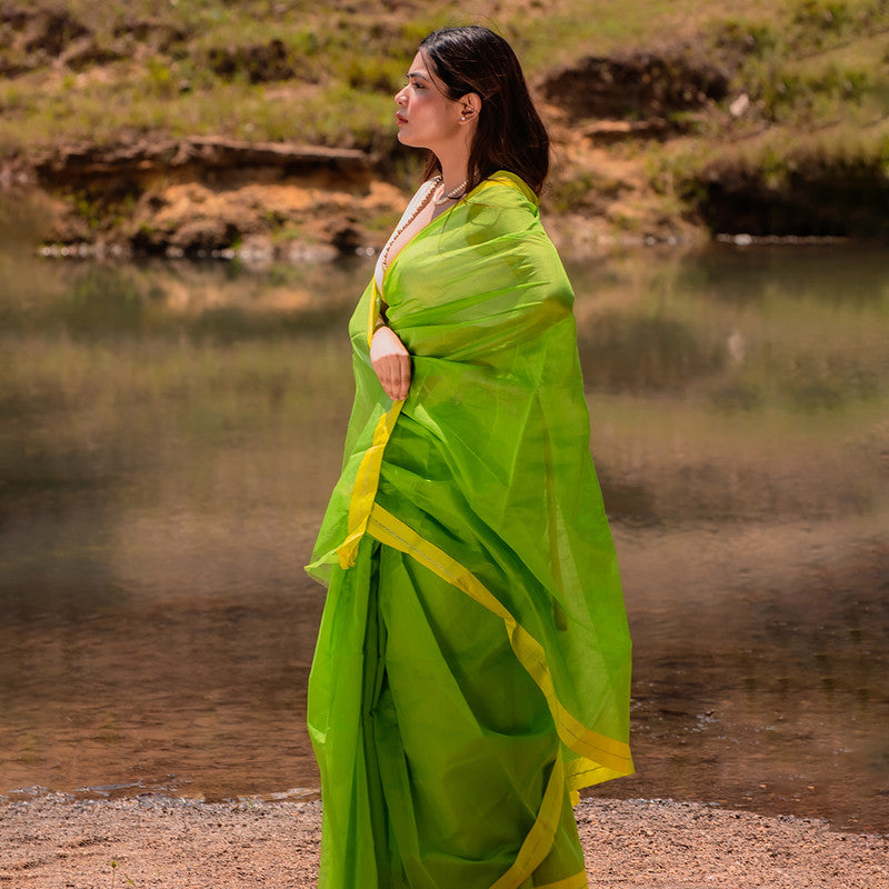 Chanderi Silk Saree | Green