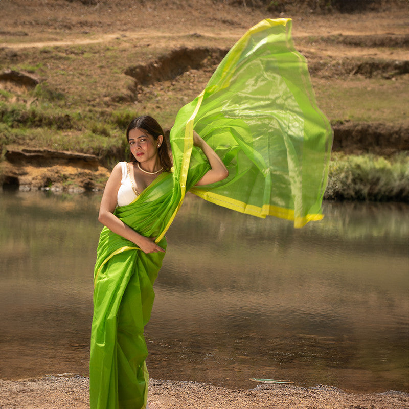 Chanderi Silk Saree | Green