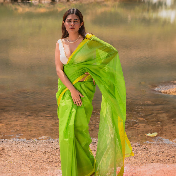 Chanderi Silk Saree | Green