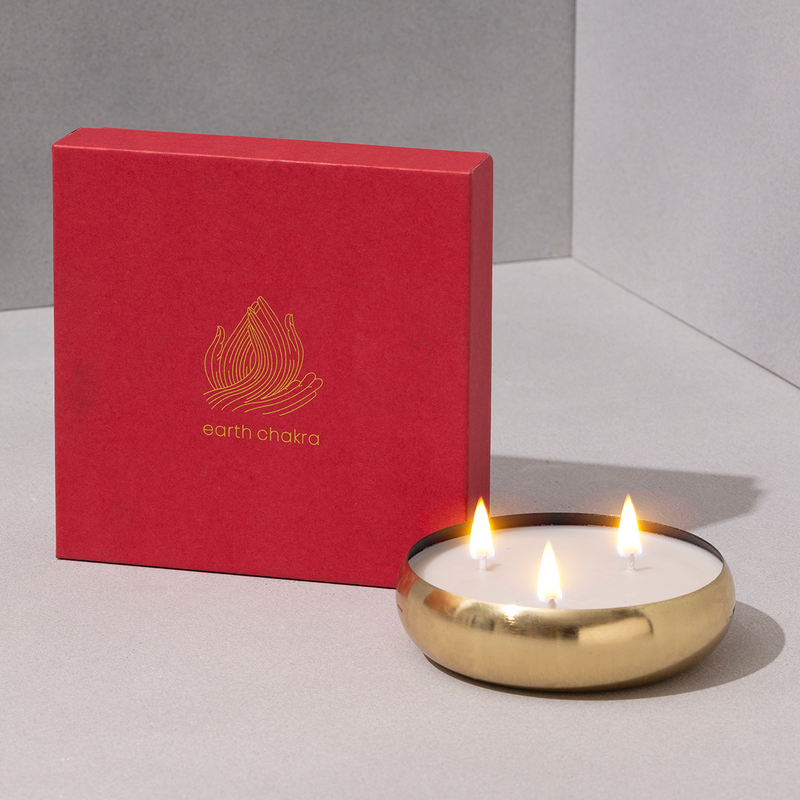 Diwali Gift Hamper | 3 Wick Scented Candles | Rose | Soy Wax Candles