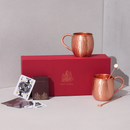 Copper Mugs with Stirrers and Playing Cards | Game Night Combo | Diwali Gift Hamper