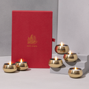 Gold Metal Small Candles | Set of 6 | Vanilla | Soy Wax Candles | Gift Box