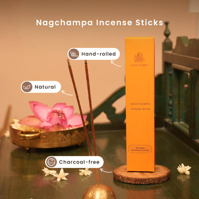 Nagchampa Incense Sticks | Pack of 40 | Charcoal-free