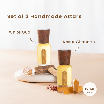 Attar Combo | Set of 2 | 12 ml | Kesar Chandan & White Oud