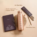 Copper Bottle with Diary & Plantable Pens Set | Ideal for Gifting