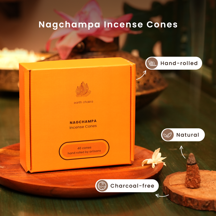 Nagchampa Incense Cones | Pack of 40 | Charcoal-free