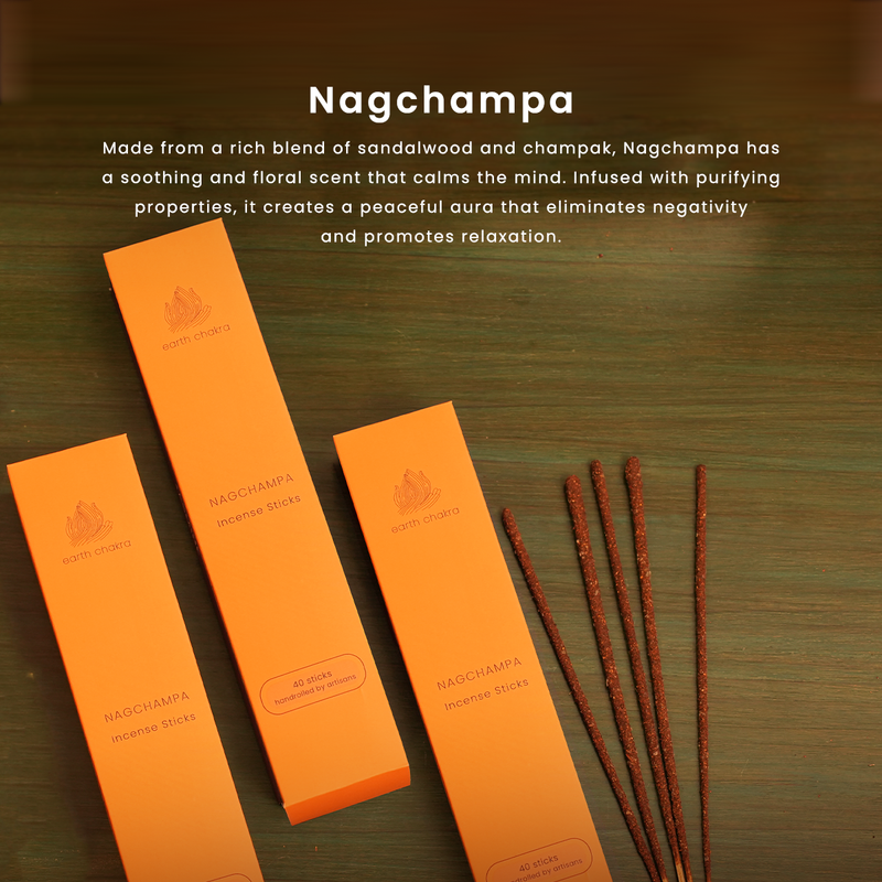 Nagchampa Incense Sticks | Pack of 40 | Charcoal-free