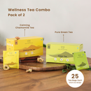 Wellness Tea Combo | Pack of 2 | Chamomile & Green Tea | 25 Tea Bags Each