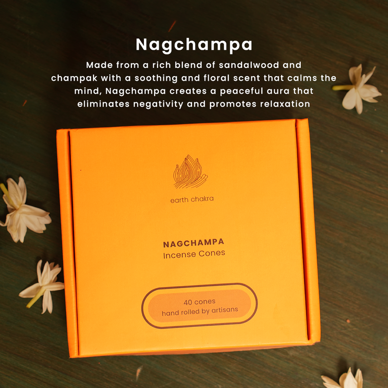 Nagchampa Incense Cones | Pack of 40 | Charcoal-free