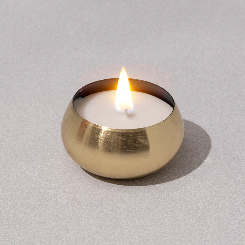 Gold Metal Small Candles | Set of 4 | Vanilla | Soy Wax Candle | Gift Box