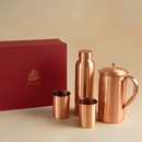 Pure Copper Bottle With Jug & 2 Glasses | Gift Box