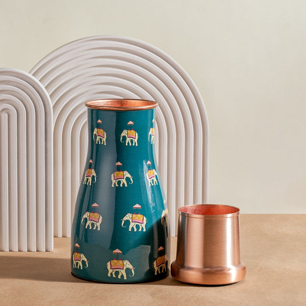 Copper Jug | Teal Green | 850 ml