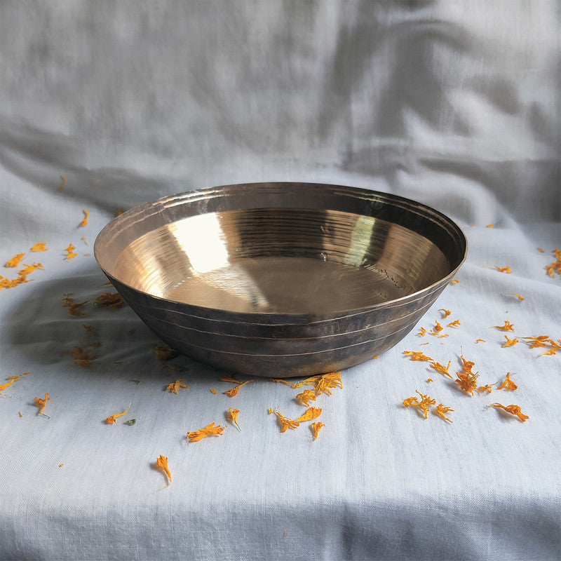 Kansa Flat Base Serving Bowl | 5 inches