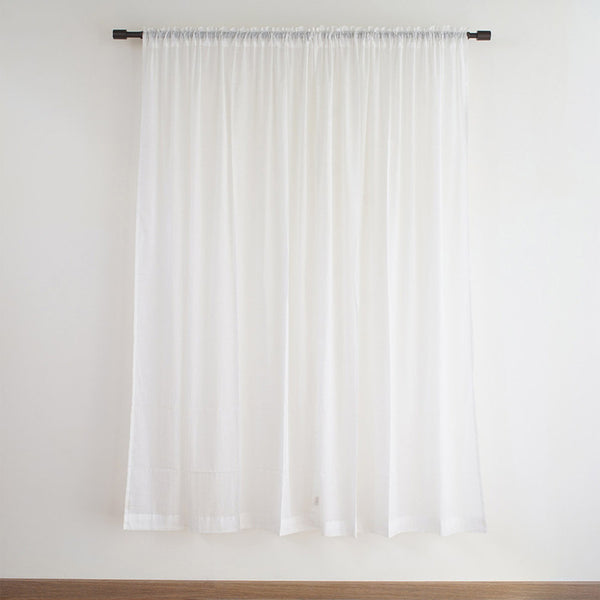 Pure Cotton Sheer Curtains | White