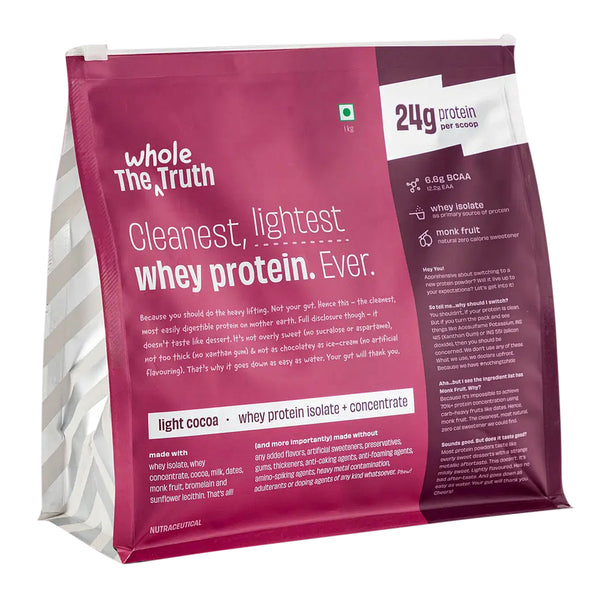 Protein Powder | Light Cocoa | Whey Protein Isolate & Concentrate | 1 Kg