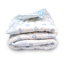 Organic Cotton Baby Quilt | Elephant Print | Blue