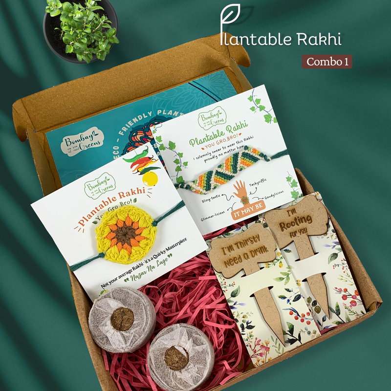 Plantable Seeds Rakhi Kit | Yellow Blossom & Zig Zag