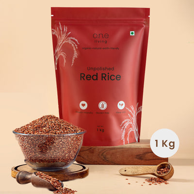 Red Rice |Unpolished | 1 Kg | Improves Metabolism | Pack of 2