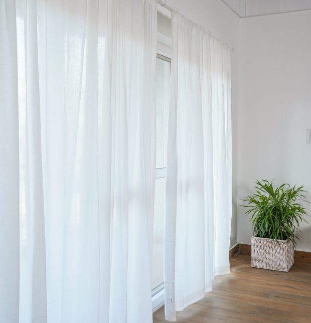 Pure Cotton Sheer Curtains | White