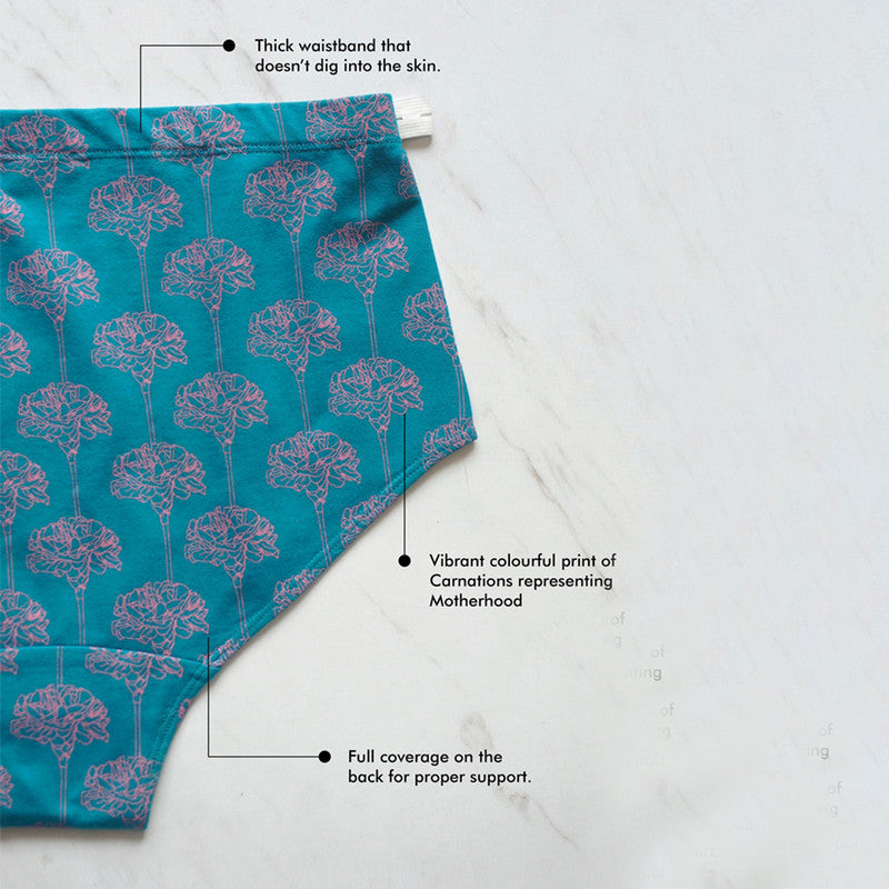 Organic Cotton Maternity Panty | Teal