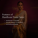 Saree with Blouse Fabric for Women | Handloom Tissue | Silver & Gold