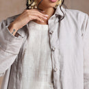 Linen Long Jacket for Women | Off-White & Beige