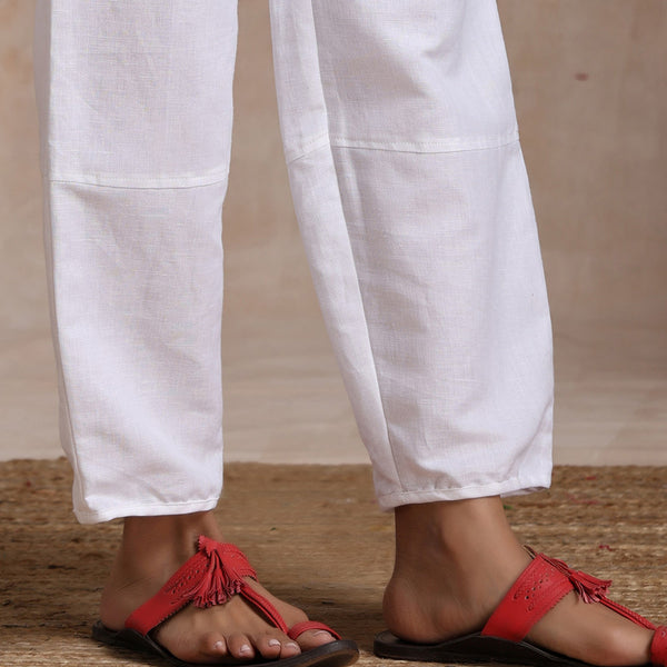 Women Linen Pants | Anti-Fit | White